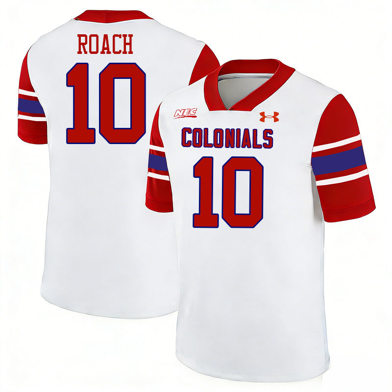Robert Morris Colonials #10 Noel Roach College Football Jerseys,Uniforms Stitched-White